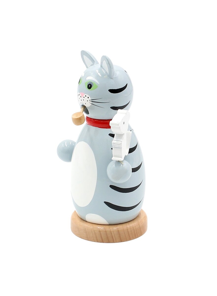 Auf diesem Bild sehen Sie das Produktbild 2 fr RUCHERFIGUR KATZE GRAU MIT MAUS