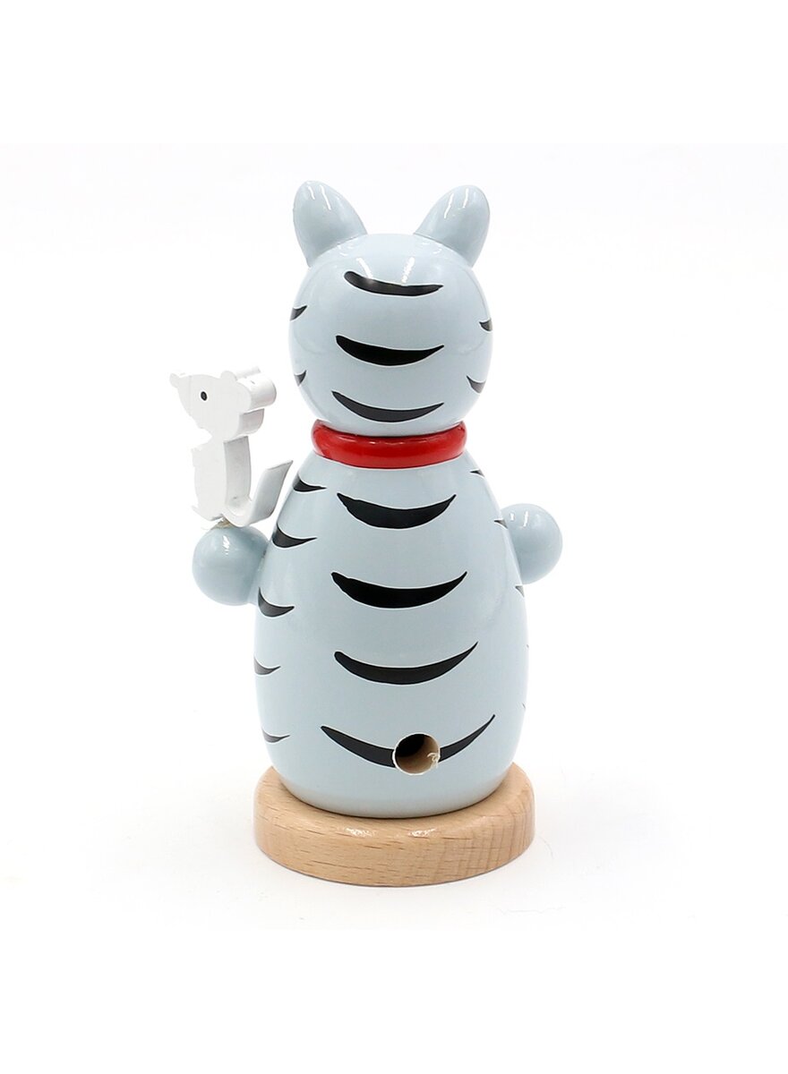 Auf diesem Bild sehen Sie das Produktbild 3 fr RUCHERFIGUR KATZE GRAU MIT MAUS