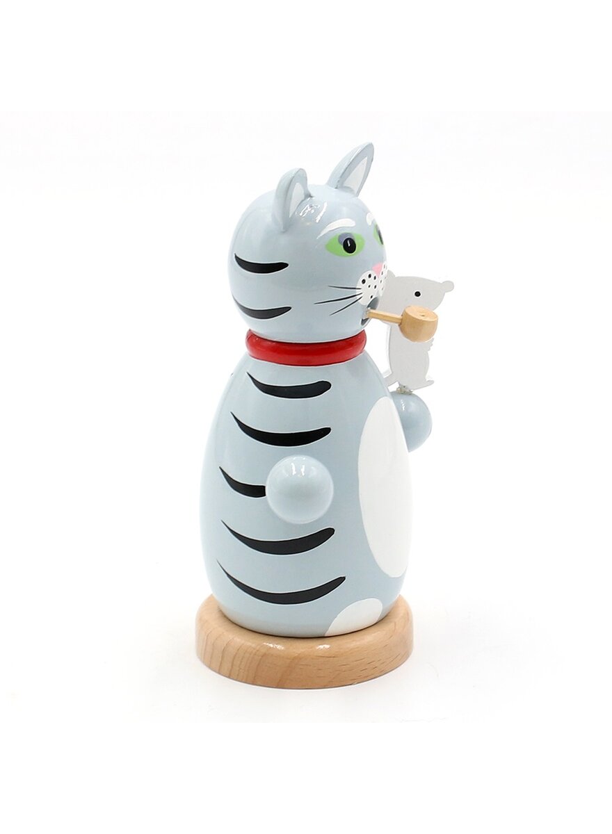 Auf diesem Bild sehen Sie das Produktbild 4 fr RUCHERFIGUR KATZE GRAU MIT MAUS