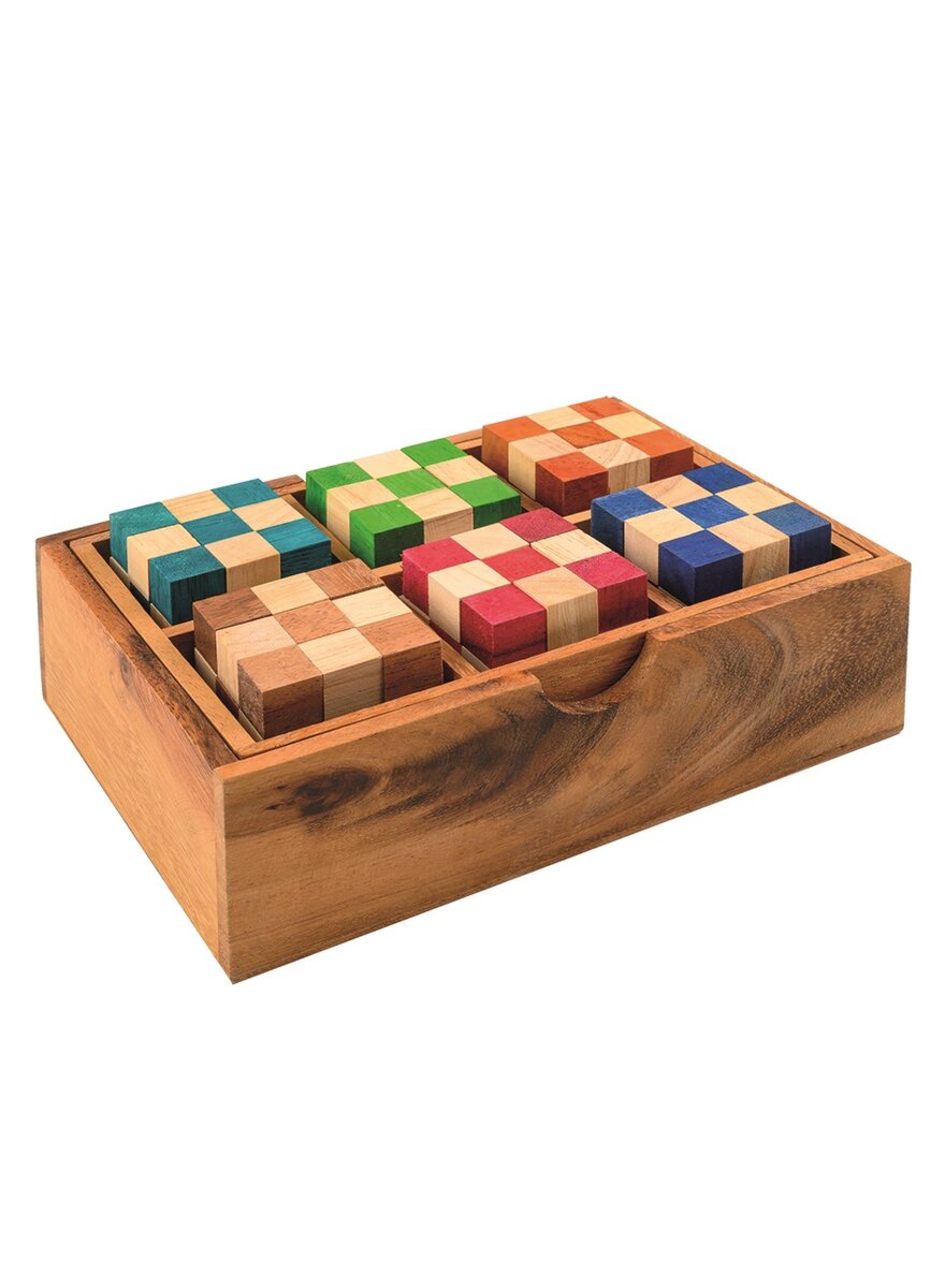 Auf diesem Bild sehen Sie das Produktbild 2 fr SCHLANGENWRFEL-SET IN HOLZBOX 6TLG.
