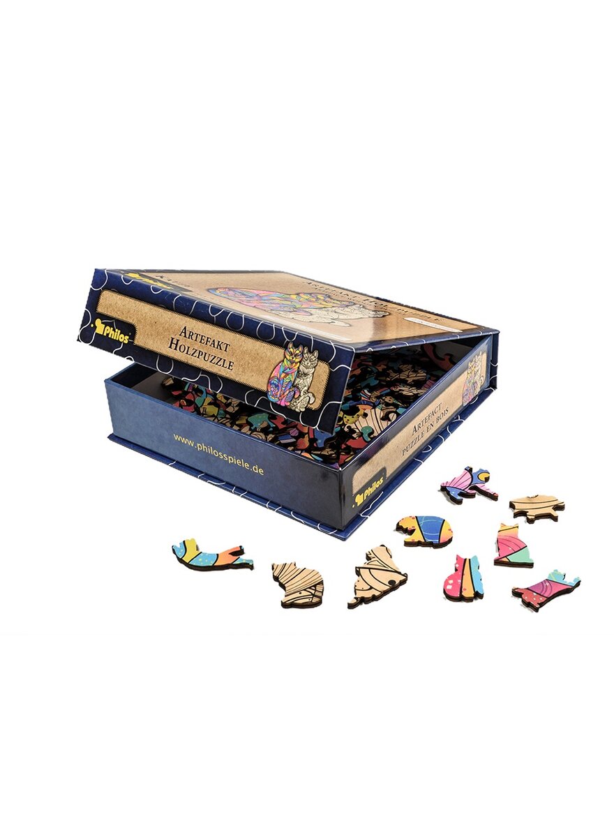 Auf diesem Bild sehen Sie das Produktbild 2 fr ARTEFAKT HOLZPUZZLE KATZE 2-IN-1 - 160 TEILE