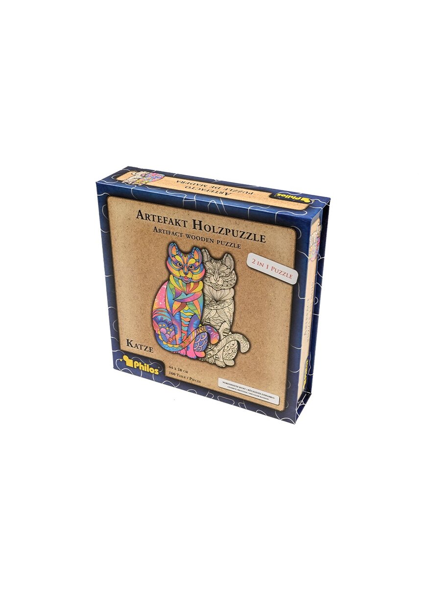 Auf diesem Bild sehen Sie das Produktbild 3 fr ARTEFAKT HOLZPUZZLE KATZE 2-IN-1 - 160 TEILE