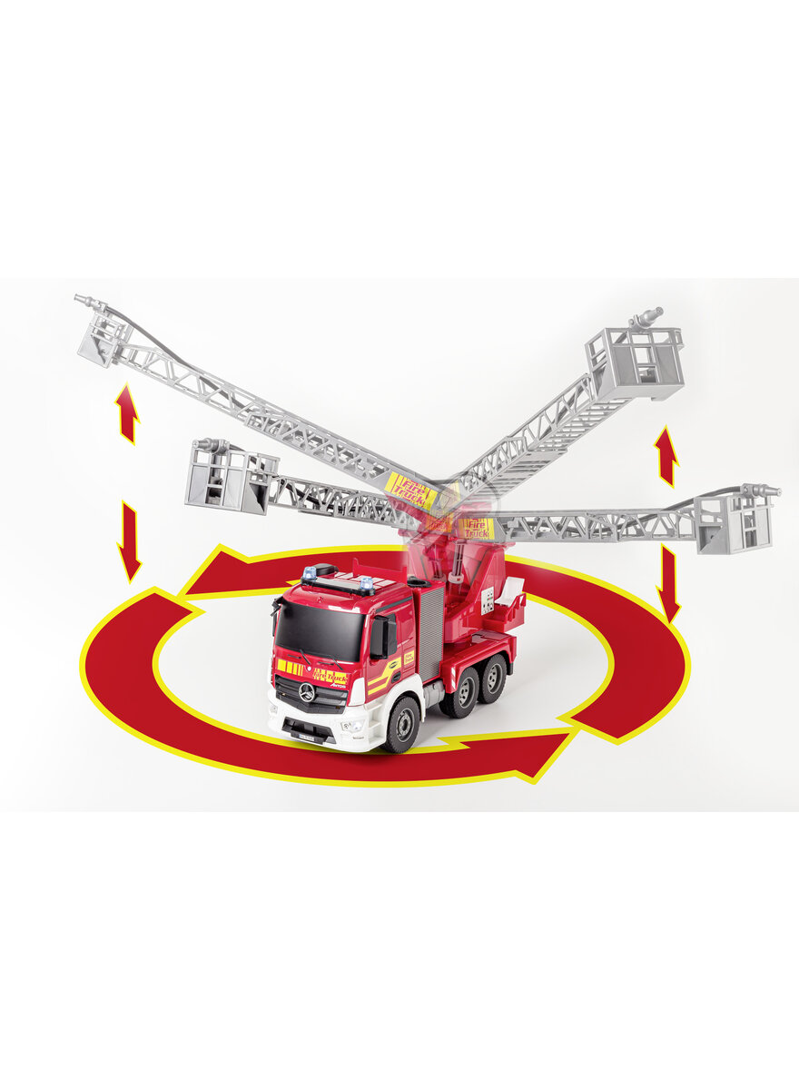 Auf diesem Bild sehen Sie das Produktbild 2 fr LKW MB FEUERWEHR M. DREHLEITER 1:20 FUNKFERNGESTEUERT