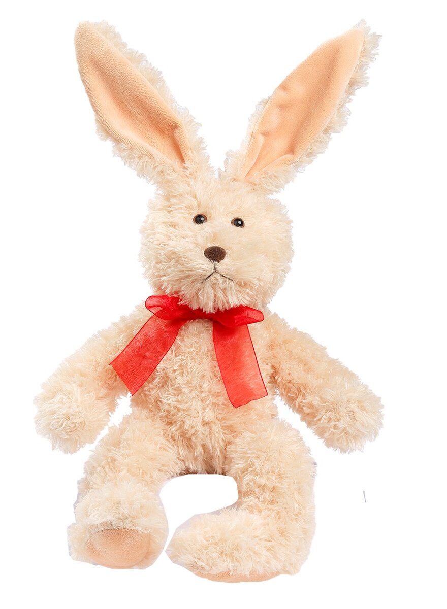 SCHLENKERHASE 39 CM MIT ROTER SCHLEIFE