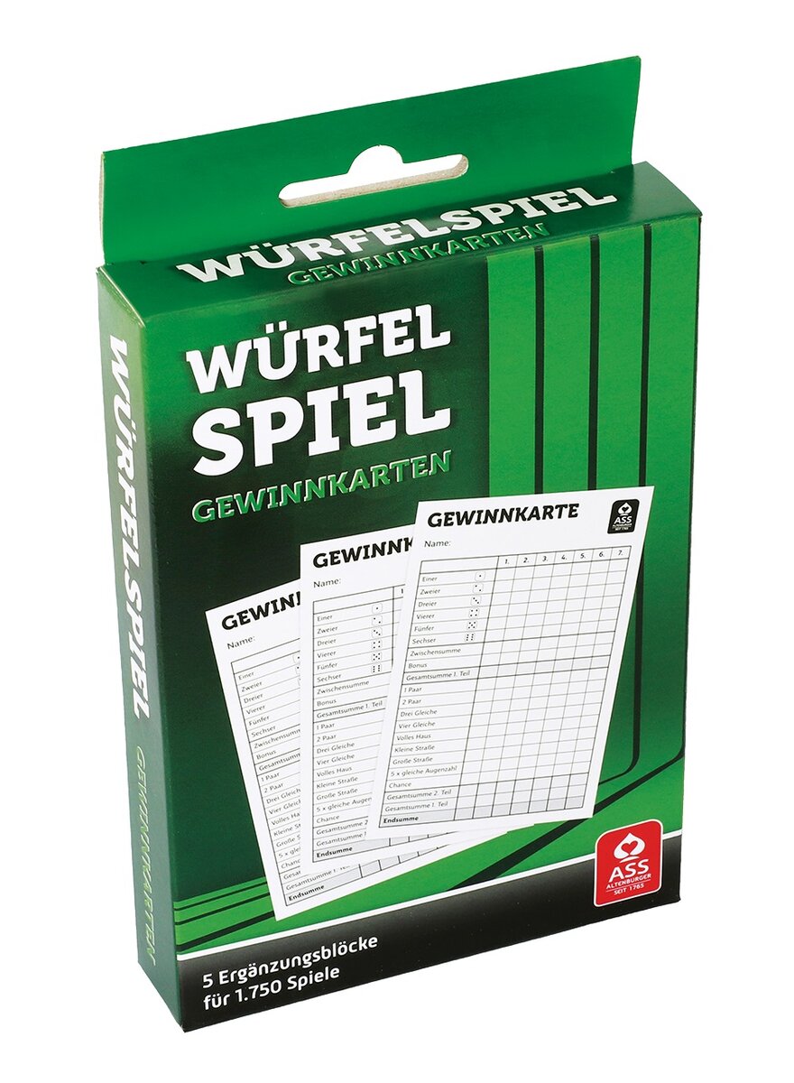 Auf diesem Bild sehen Sie das Produktbild 1 fr WRFELSPIEL-GEWINNKARTEN 5 BLCKE MIT JE 350 BLATT