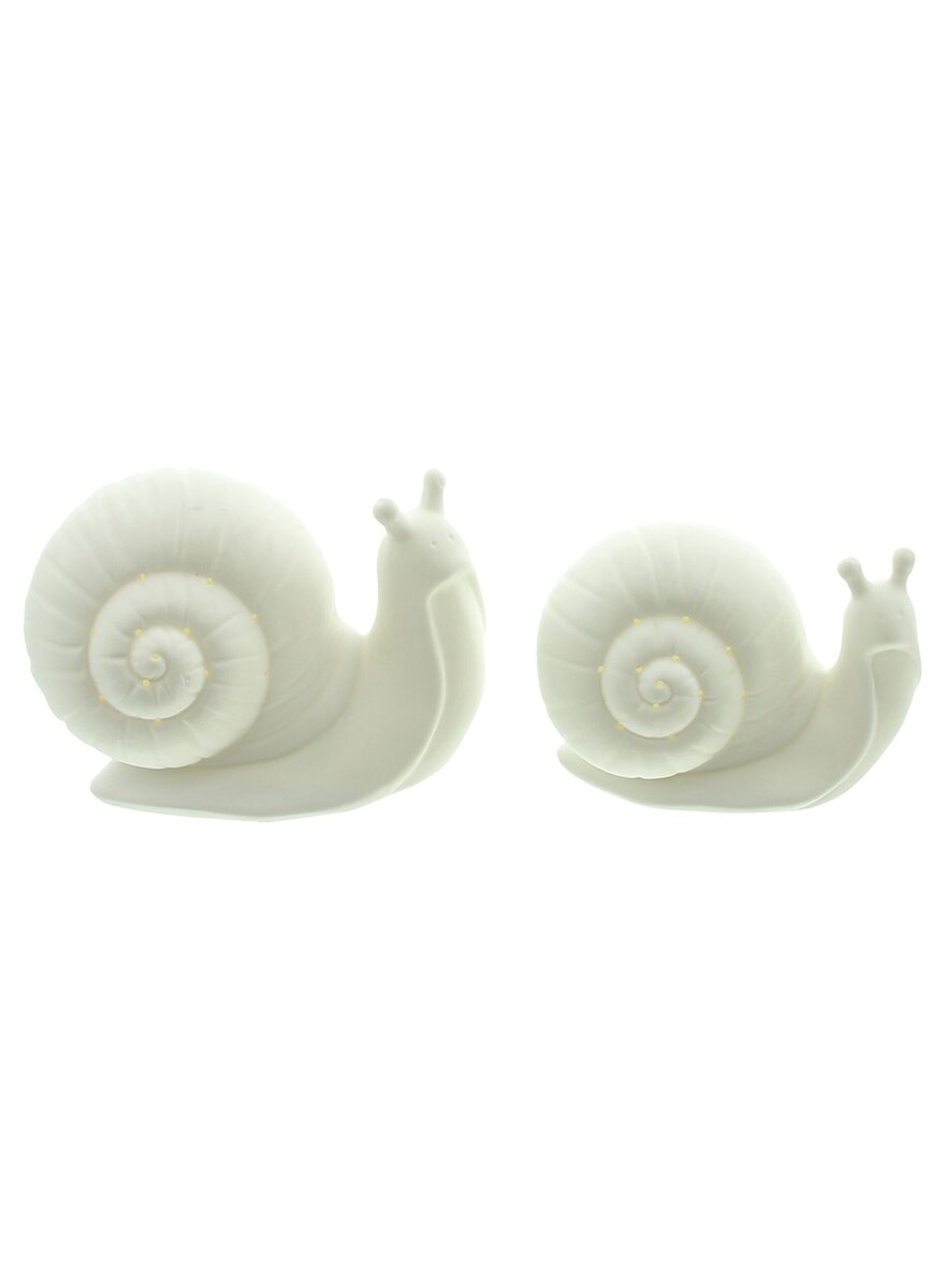 PORZELLAN-SCHNECKEN WHITE MIT LED-BELEUCHTUNG 2ER SET Bild 2