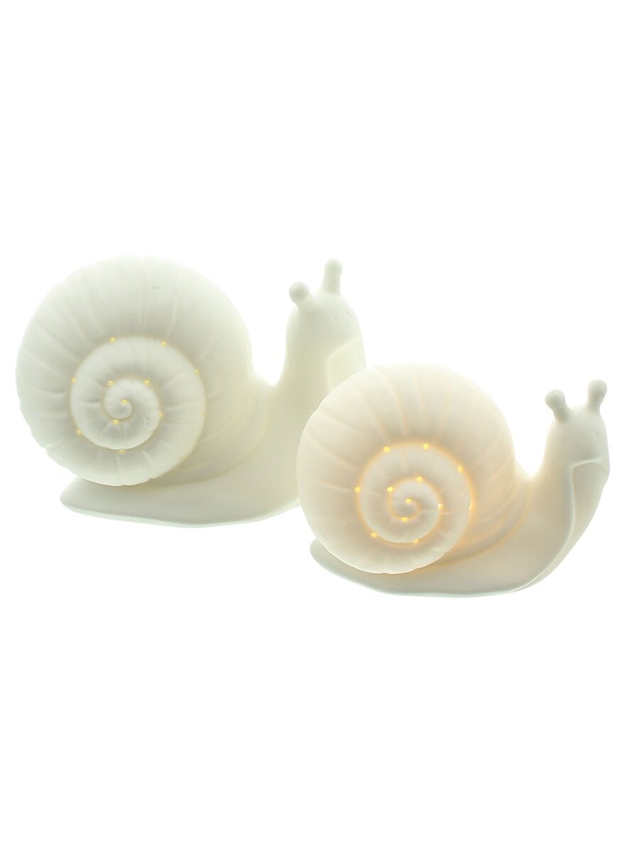 PORZELLAN-SCHNECKEN WHITE MIT LED-BELEUCHTUNG 2ER SET Bild 4