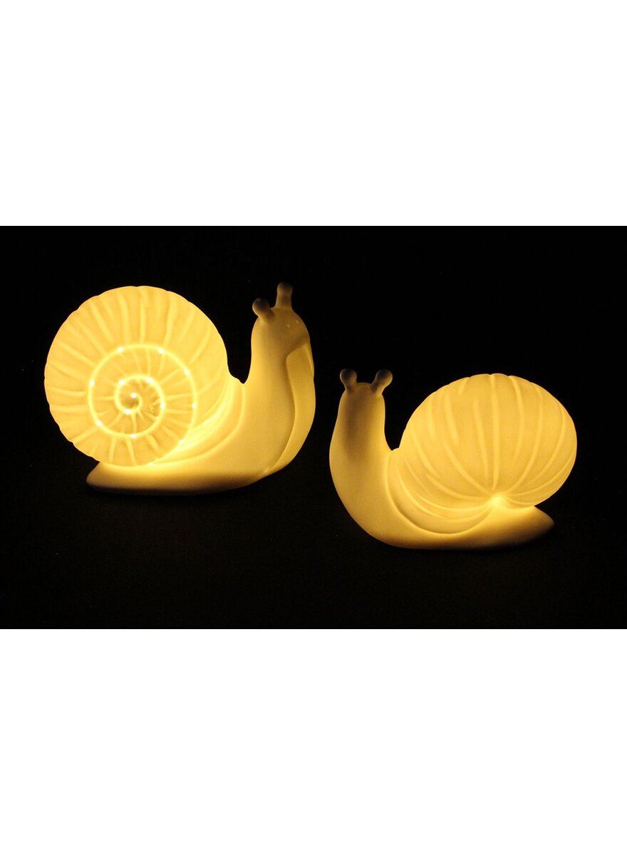 PORZELLAN-SCHNECKEN WHITE MIT LED-BELEUCHTUNG 2ER SET Bild 5