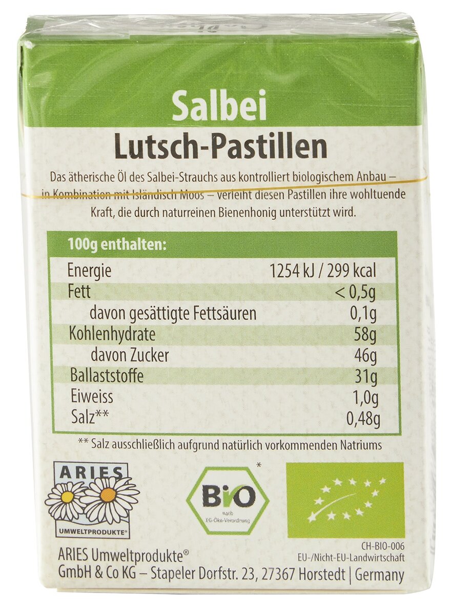 Auf diesem Bild sehen Sie das Produktbild 2 fr BIO-SALBEI-LUTSCHPASTILLEN