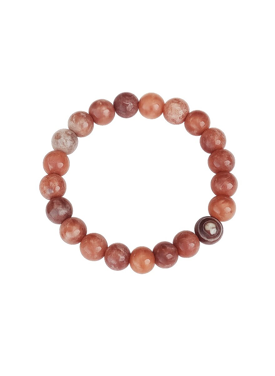 Auf diesem Bild sehen Sie das Produktbild 1 fr ARMBAND FEUERACHAT MEXIKO KUGELN 10 MM