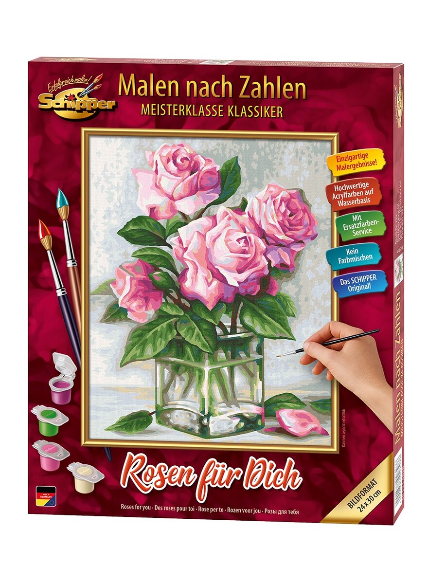 Auf diesem Bild sehen Sie das Produktbild 1 fr MALEN NACH ZAHLEN - ROSEN FR DICH