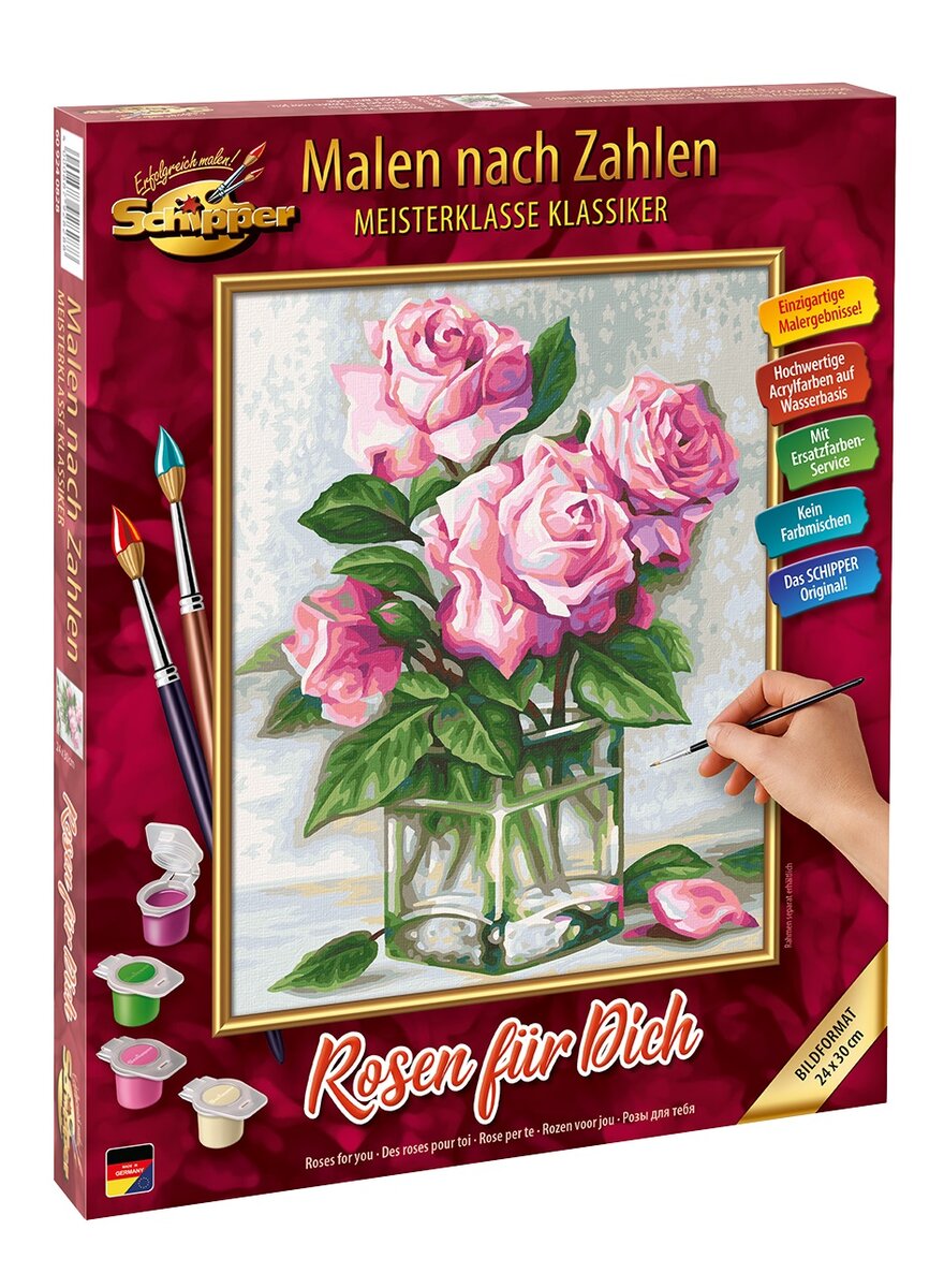 Auf diesem Bild sehen Sie das Produktbild 2 fr MALEN NACH ZAHLEN - ROSEN FR DICH