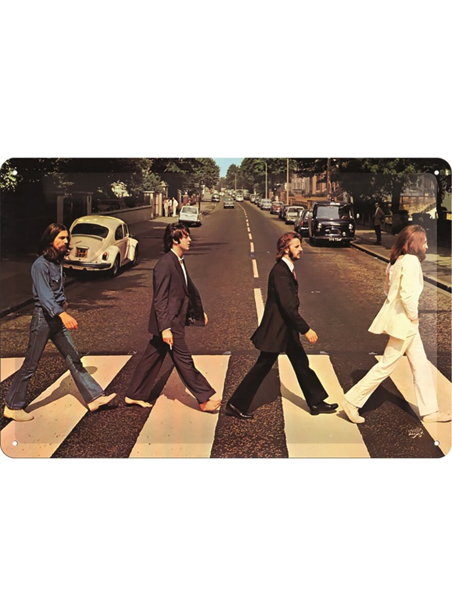 Auf diesem Bild sehen Sie das Produktbild 1 f�r BLECHSCHILD FAB4 ABBEY ROAD 20 x 30 CM