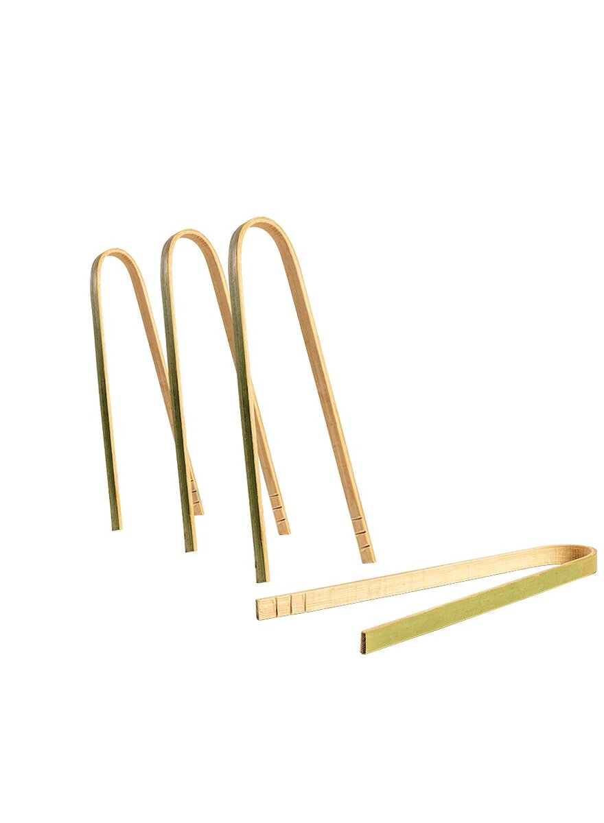 Auf diesem Bild sehen Sie das Produktbild 2 fr SCHNECKEN-ZANGE AUS BAMBUS 4ER-SET