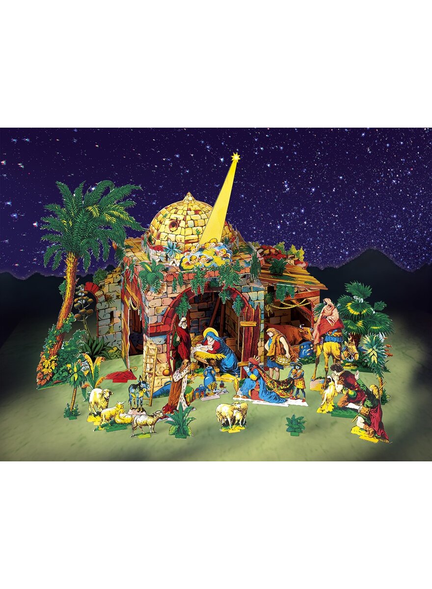 Auf diesem Bild sehen Sie das Produktbild 1 fr WEIHNACHTSKRIPPE HEILIGE NACHT KARTON-MODELLBAUBOGEN