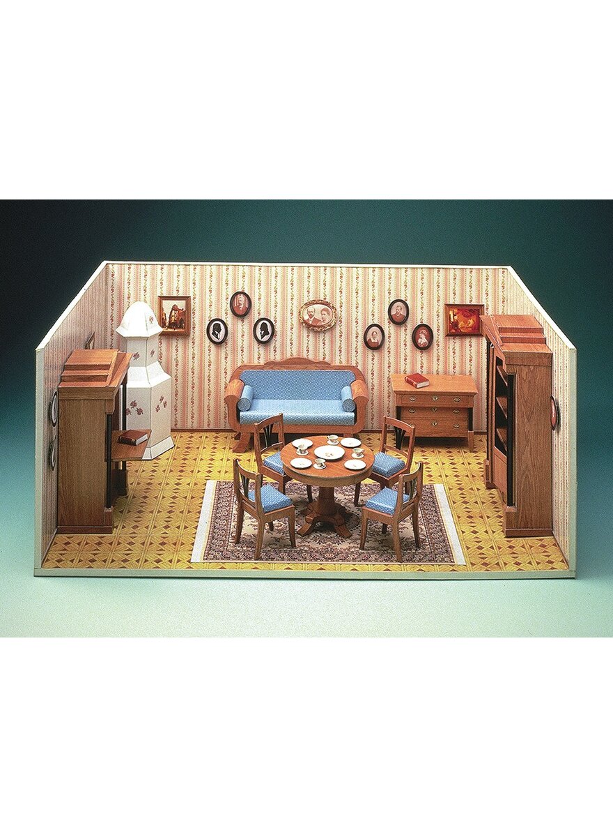 Auf diesem Bild sehen Sie das Produktbild 1 fr BIEDERMEIER-ZIMMER KARTON-MODELLBAUBOGEN