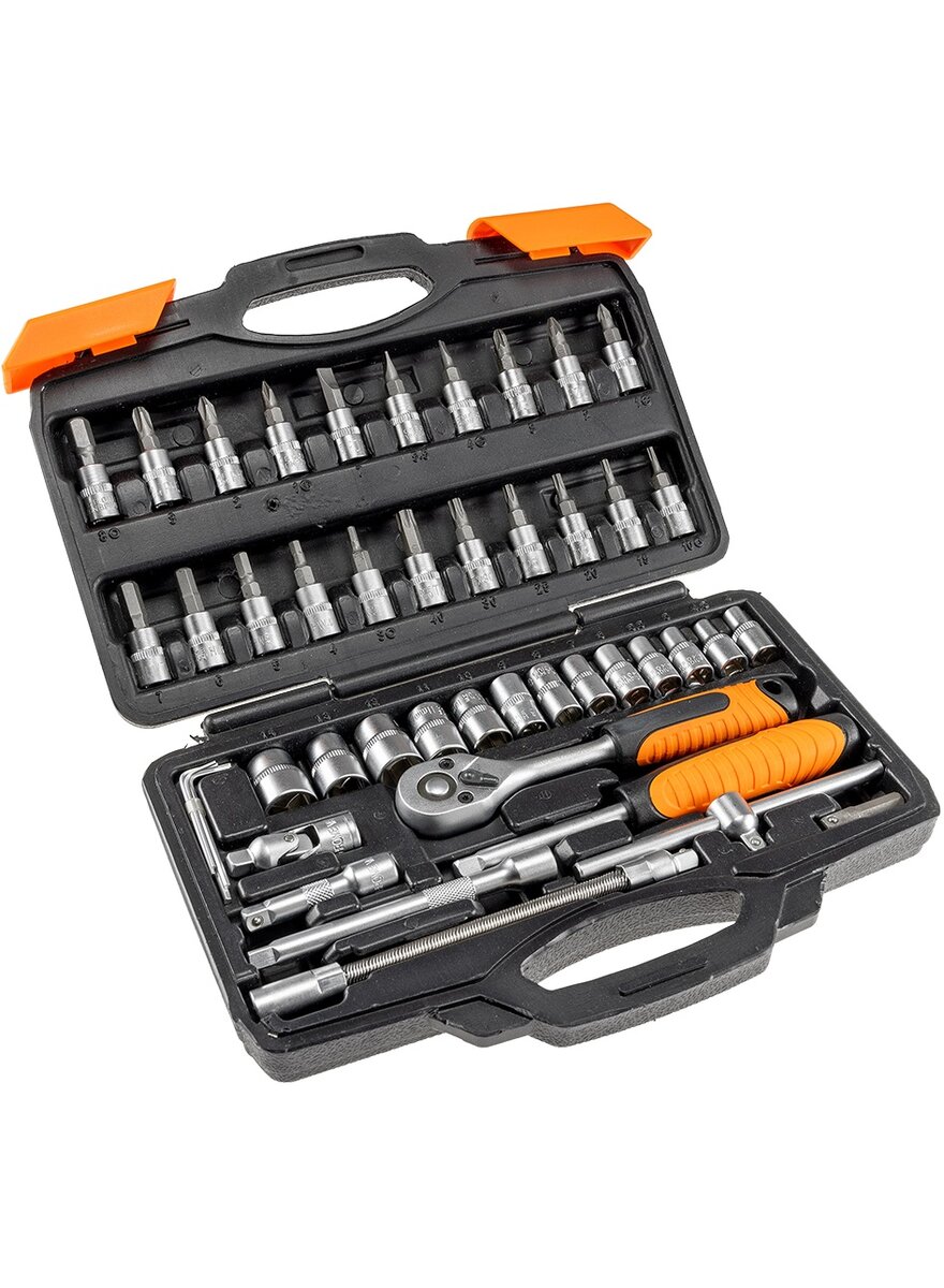 Auf diesem Bild sehen Sie das Produktbild 2 fr STECKSCHLSSEL- UND BITSATZ MIT -KNARRE 46-TLG.