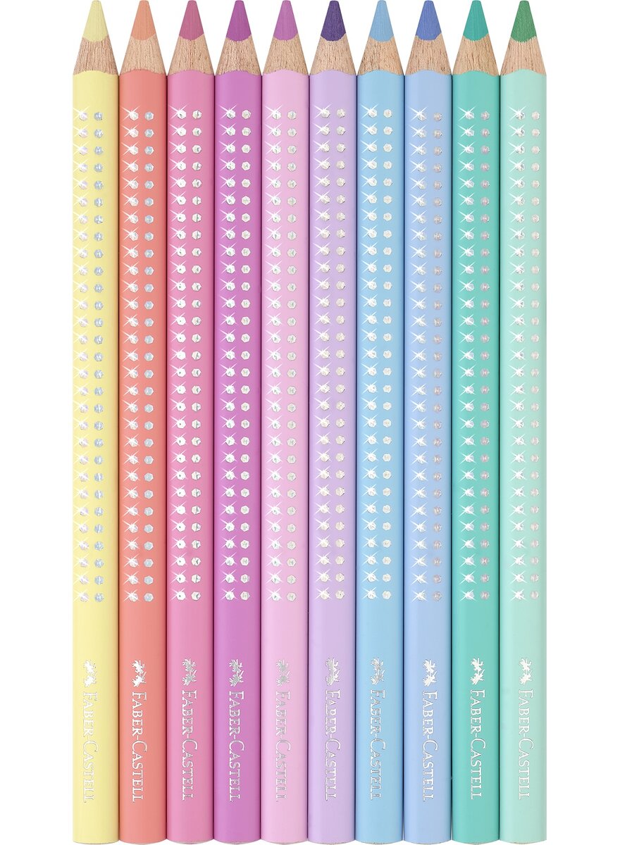 Auf diesem Bild sehen Sie das Produktbild 2 fr GRIP-BUNTSTIFTE JUMBO SPARKLE PASTELL 10ER IN METALL-ETUI