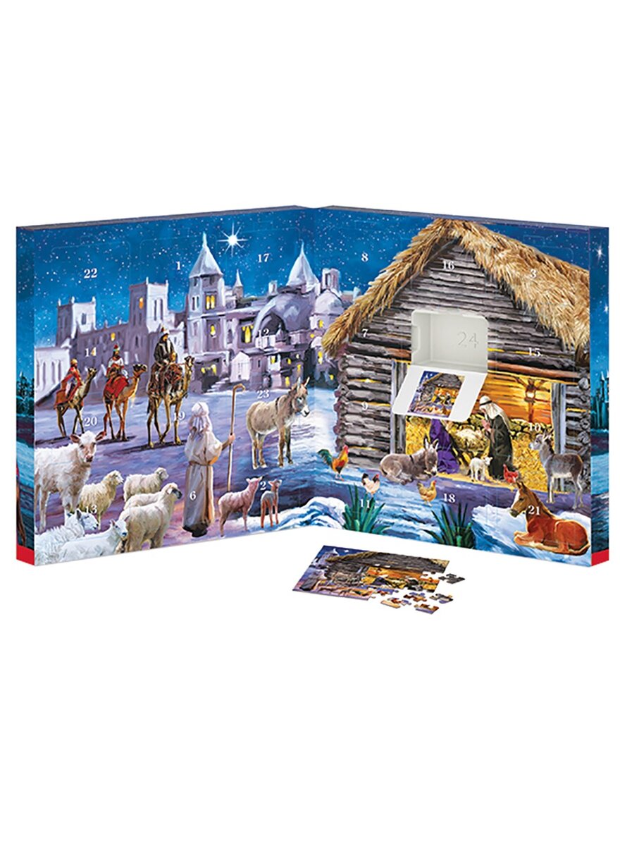 Auf diesem Bild sehen Sie das Produktbild 2 fr PUZZLE-ADVENTSKALENDER DIE GEBURT JESU 24 X 50 TEILE