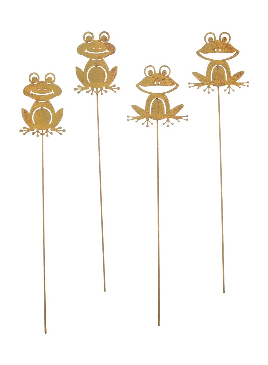 Auf diesem Bild sehen Sie das Produktbild 2 f�r GARTEN- UND BLUMENKASTEN- STECKER FROSCH 4ER-SET