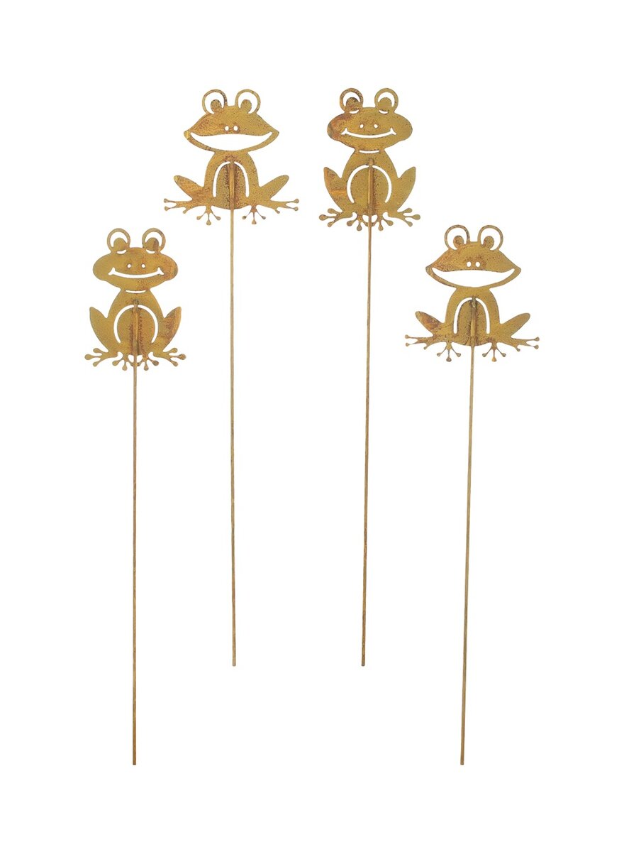 Auf diesem Bild sehen Sie das Produktbild 3 f�r GARTEN- UND BLUMENKASTEN- STECKER FROSCH 4ER-SET