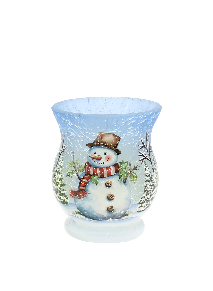 Auf diesem Bild sehen Sie das Produktbild 1 fr GLAS-WINDLICHT SCHNEEMANN