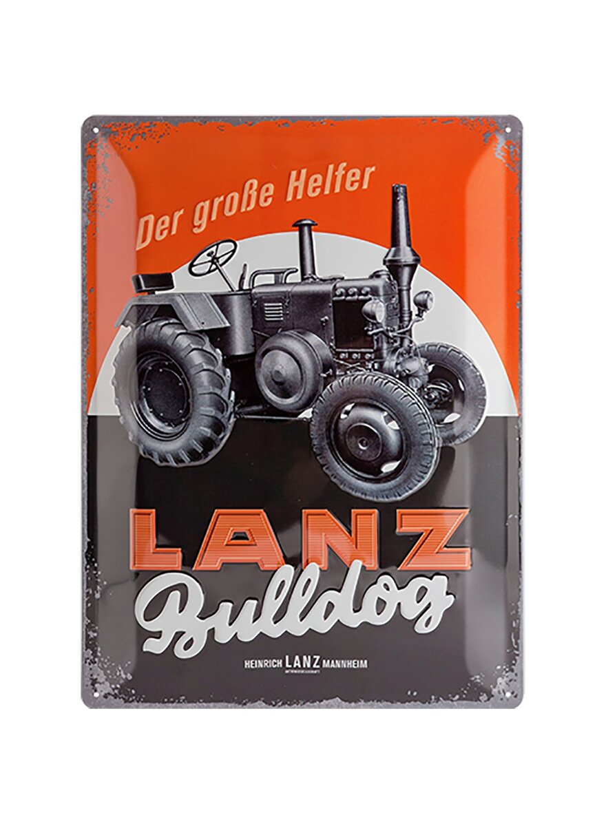 Auf diesem Bild sehen Sie das Produktbild 1 fr BLECHSSCHILD LANZ BULLDOG CA. 30 X 40 CM