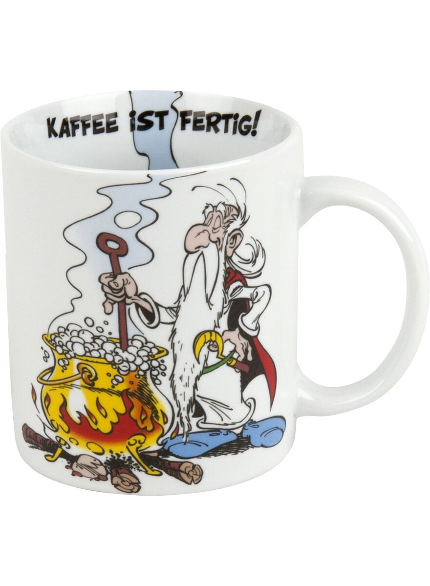 Auf diesem Bild sehen Sie das Produktbild 1 fr PORZELLANBECHER ASTERIX KAFFEE IST FERTIG