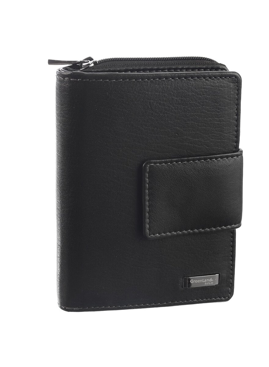 Auf diesem Bild sehen Sie das Produktbild 1 fr BLACK-NAPPA GELDBRSE MIT DRUCKKNOPFVERSCHLUSS RFID-PROT