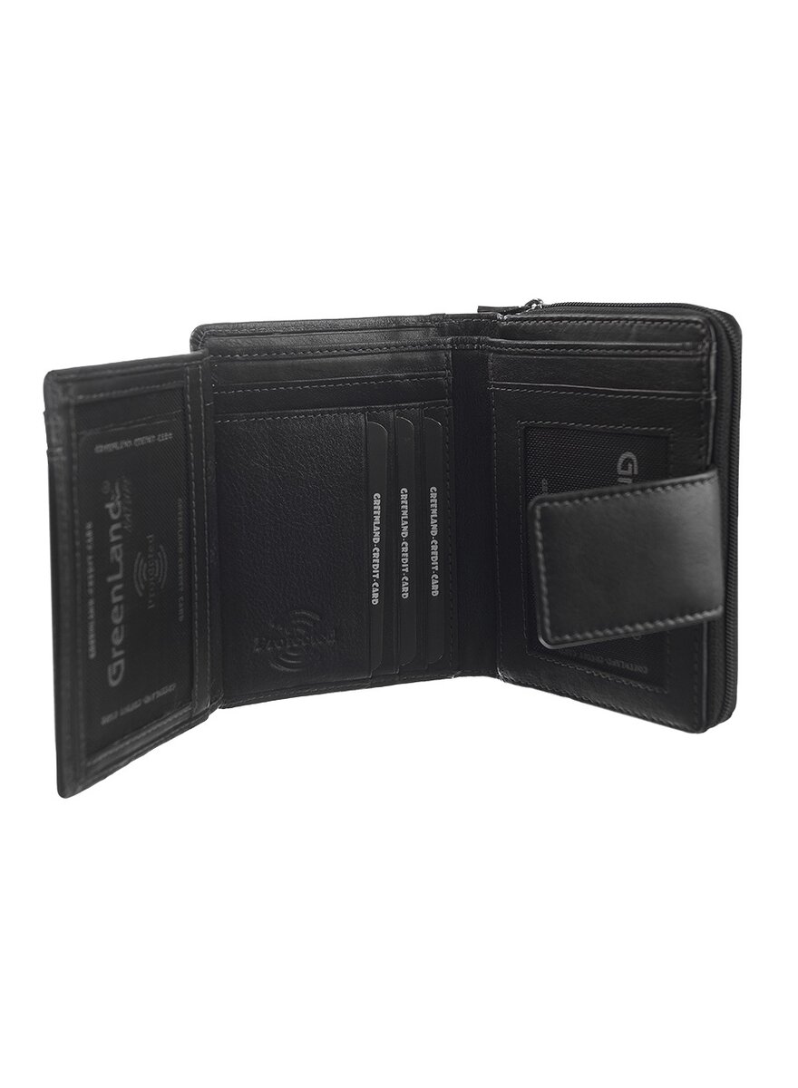 Auf diesem Bild sehen Sie das Produktbild 2 fr BLACK-NAPPA GELDBRSE MIT DRUCKKNOPFVERSCHLUSS RFID-PROT