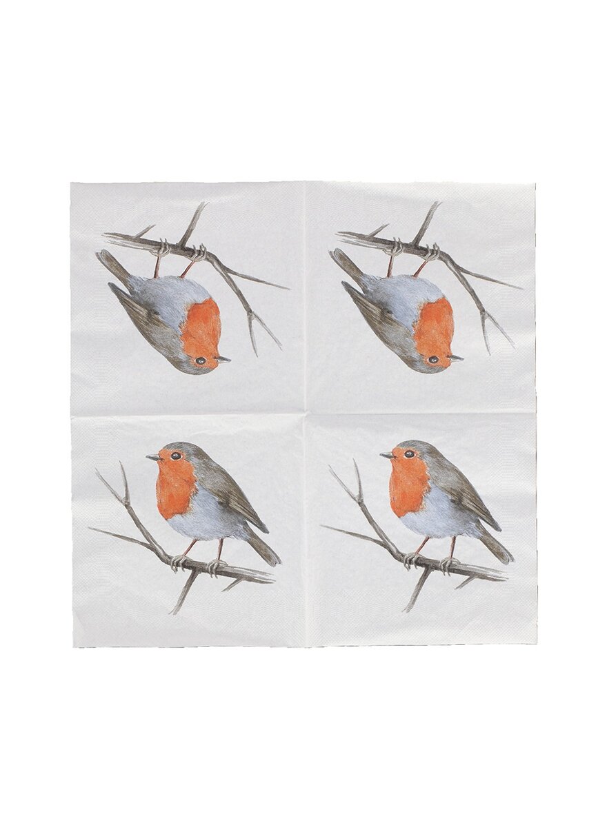 Auf diesem Bild sehen Sie das Produktbild 2 f�r PAPIERSERVIETTEN ROTKEHLCHEN  20ER PACK