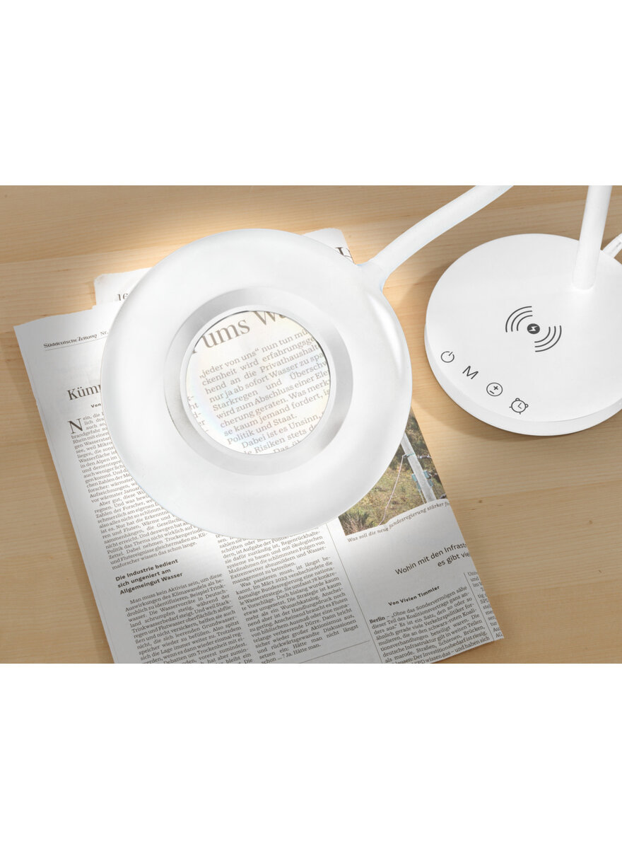 Auf diesem Bild sehen Sie das Produktbild f�r 5 LED SCHREIBTISCHLEUCHTE MIT 5-FACH-LUPE - FARBE WEISS