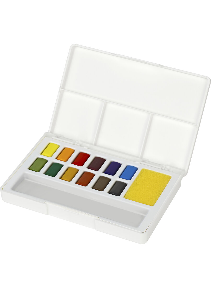 Auf diesem Bild sehen Sie das Produktbild 1 f�r 12ER ETUI AQUARELLFARBEN IN N�PFCHEN