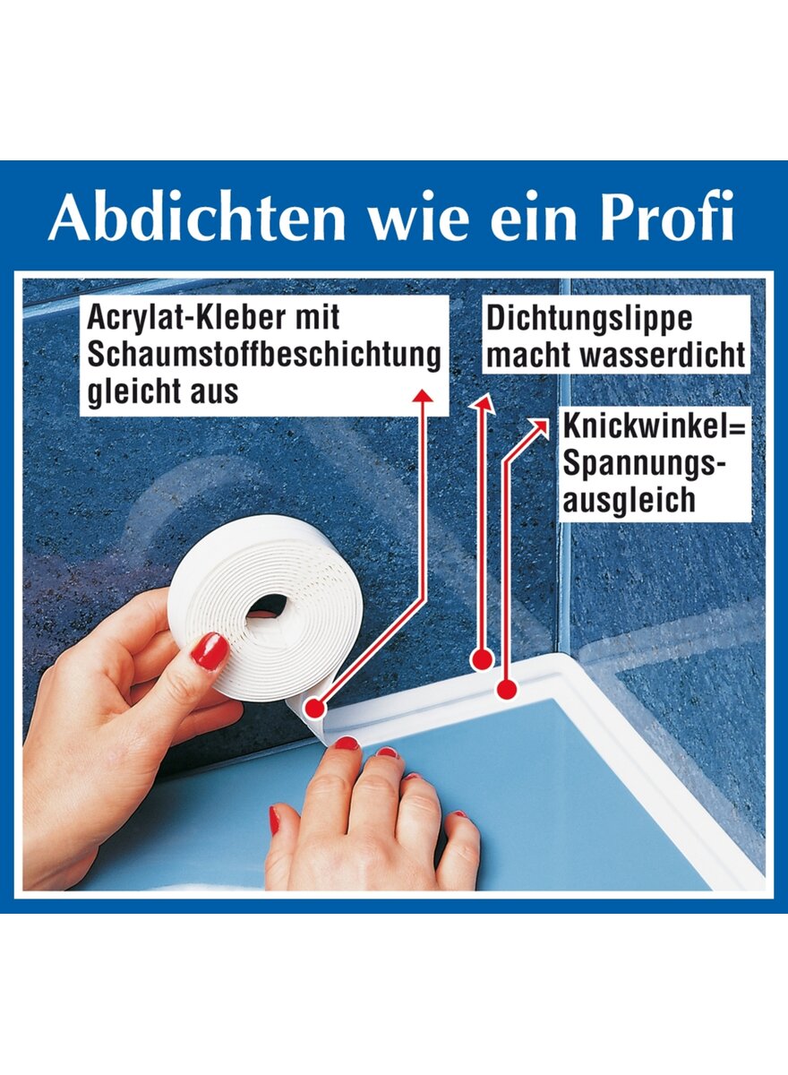 Auf diesem Bild sehen Sie das Produktbild 2 f�r WANNEN-ABDICHTBAND WEISS