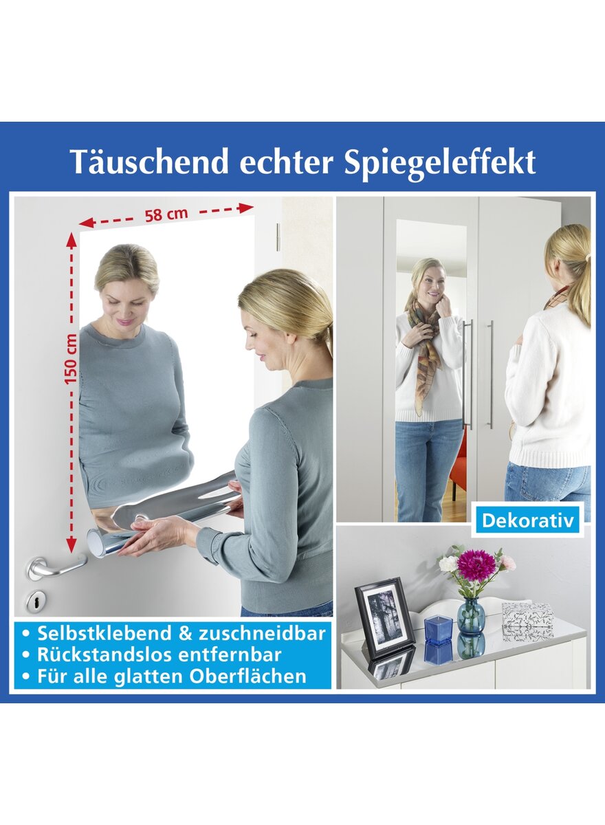 Auf diesem Bild sehen Sie das Produktbild f�r 5 SPIEGELFOLIE SILBER 150X58 CM