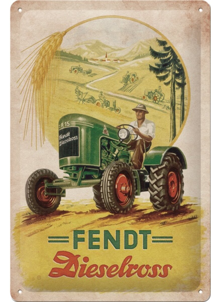 Auf diesem Bild sehen Sie das Produktbild 1 f�r BLECHSCHILD FENDT DIESELROSS 20 X 30 CM