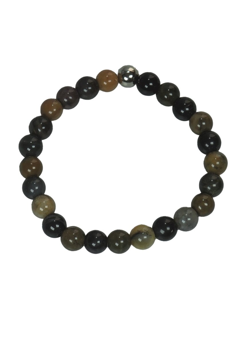 Auf diesem Bild sehen Sie das Produktbild 1 f�r ARMBAND VERSTEINERTES HOLZ AUS ARIZONA KUGELN 8 MM