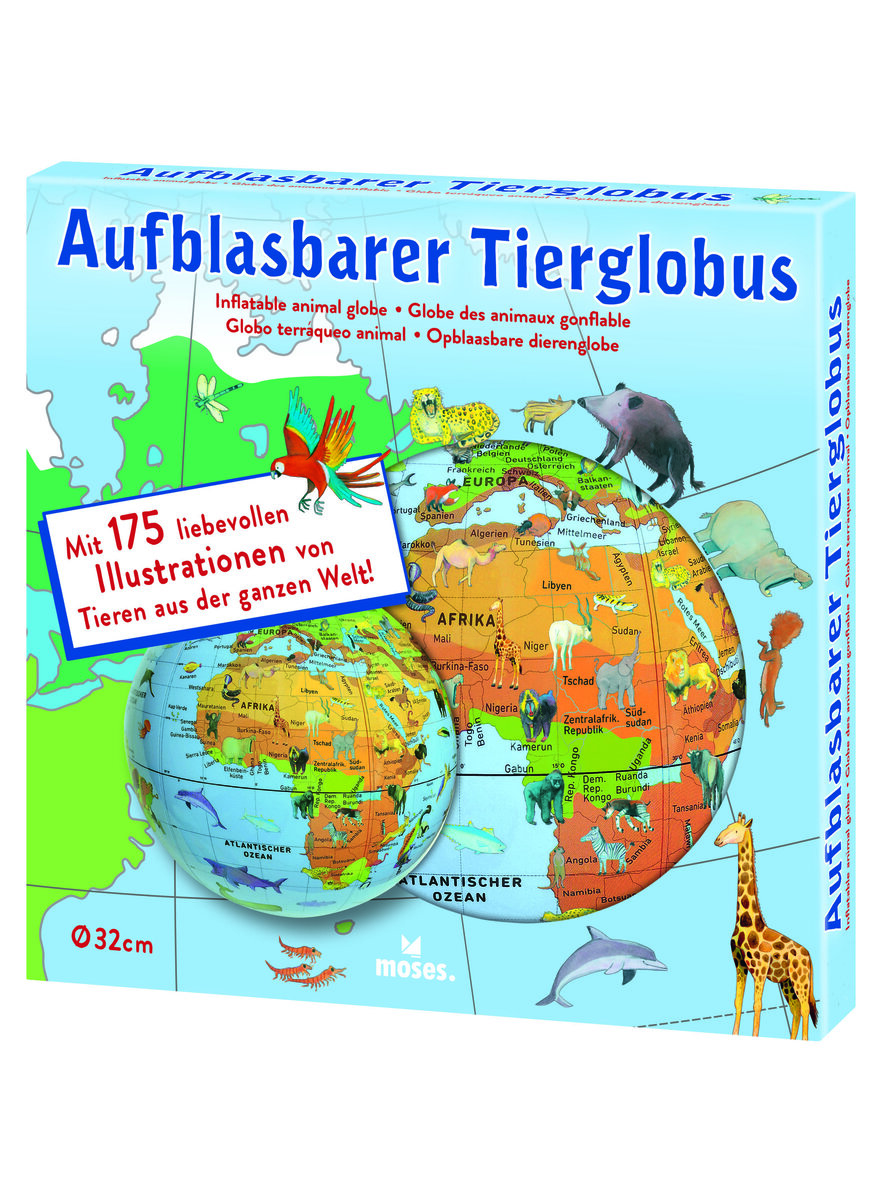 Auf diesem Bild sehen Sie das Produktbild 3 f�r AUFBLASBARER TIERGLOBUS 32 CM