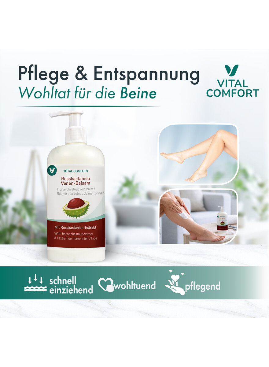 Auf diesem Bild sehen Sie das Produktbild 3 f�r VITAL COMFORT ROSSKASTANIEN- VENEN-BALSAM 500ML PUMPSPENDER