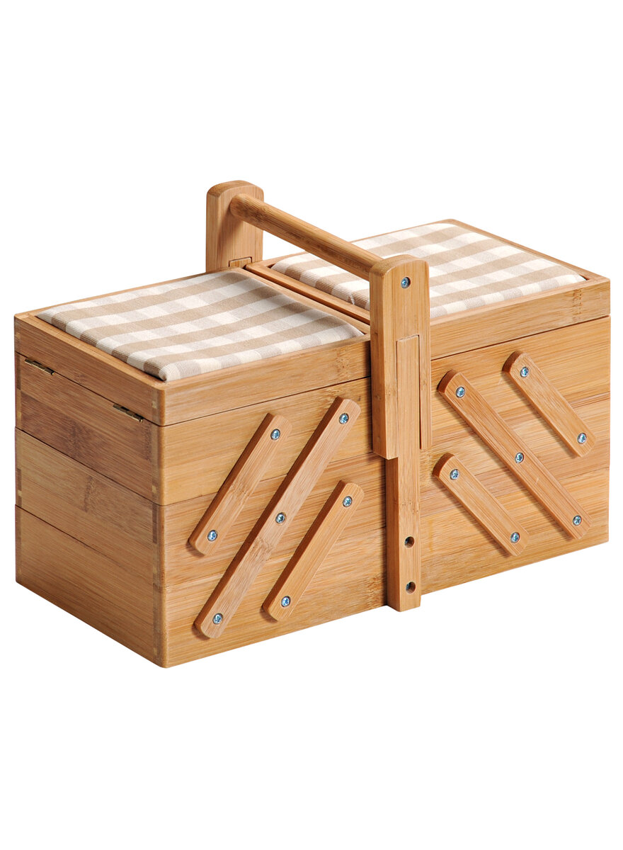 Auf diesem Bild sehen Sie das Produktbild 1 f�r N�HK�STCHEN MIT F�NF F�CHERN AUS BAMBUS