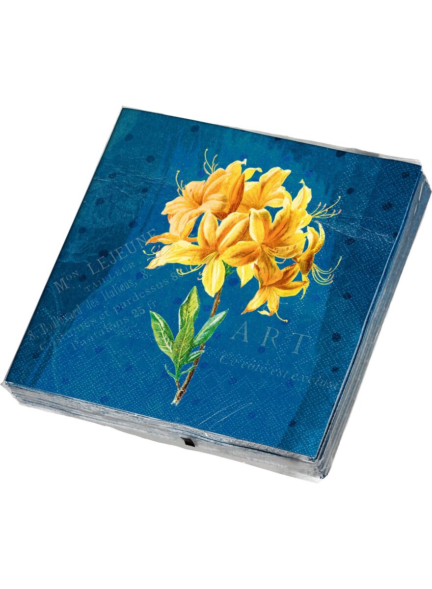 Auf diesem Bild sehen Sie das Produktbild 1 f�r 20 PAPIERSERVIETTEN GELBE ORCHIDEE 33 X 33 CM