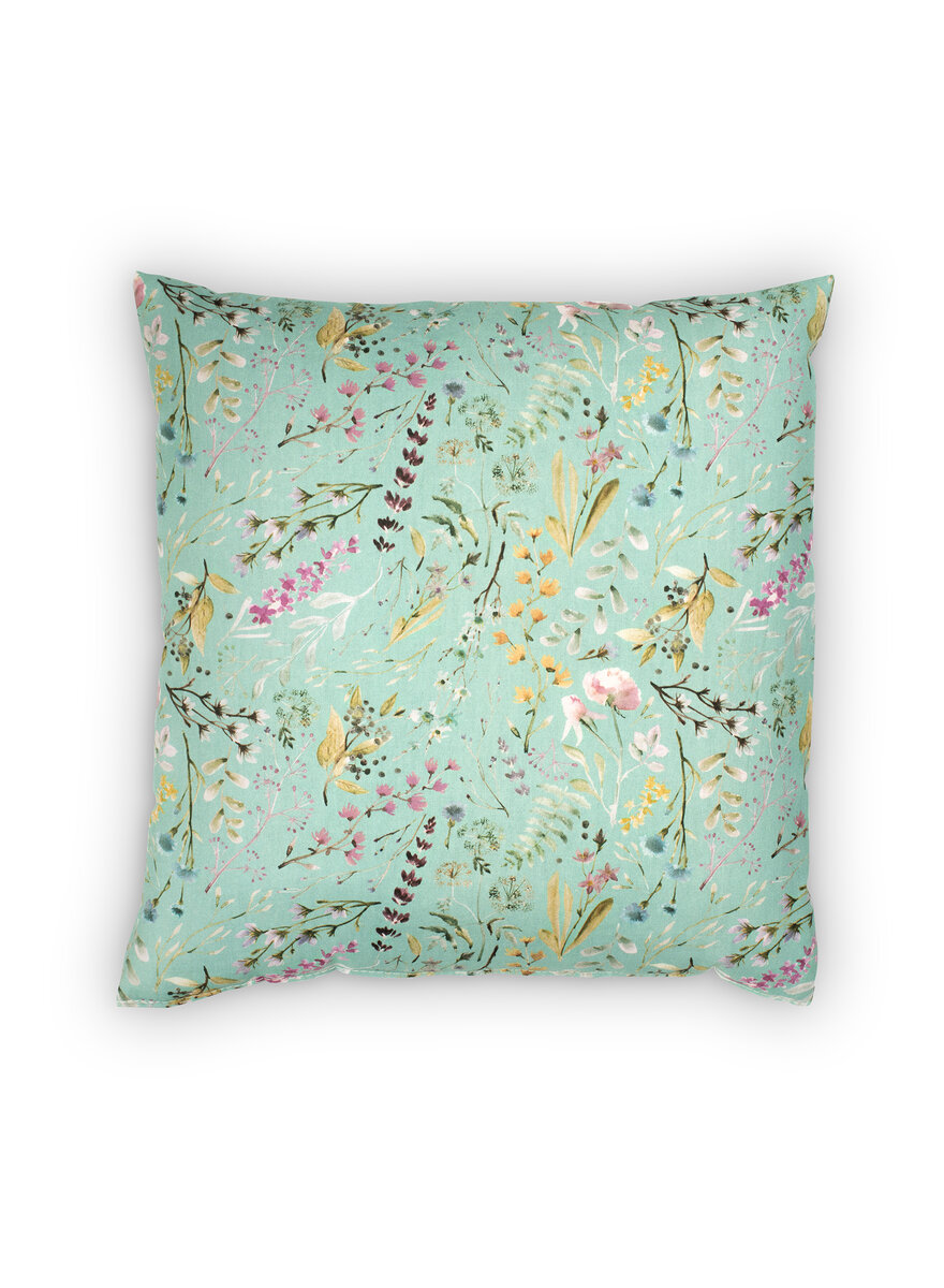 Auf diesem Bild sehen Sie das Produktbild 2 f�r LAVENDEL-KISSEN BL�TENWIESE T�RKIS 30 X 30 CM