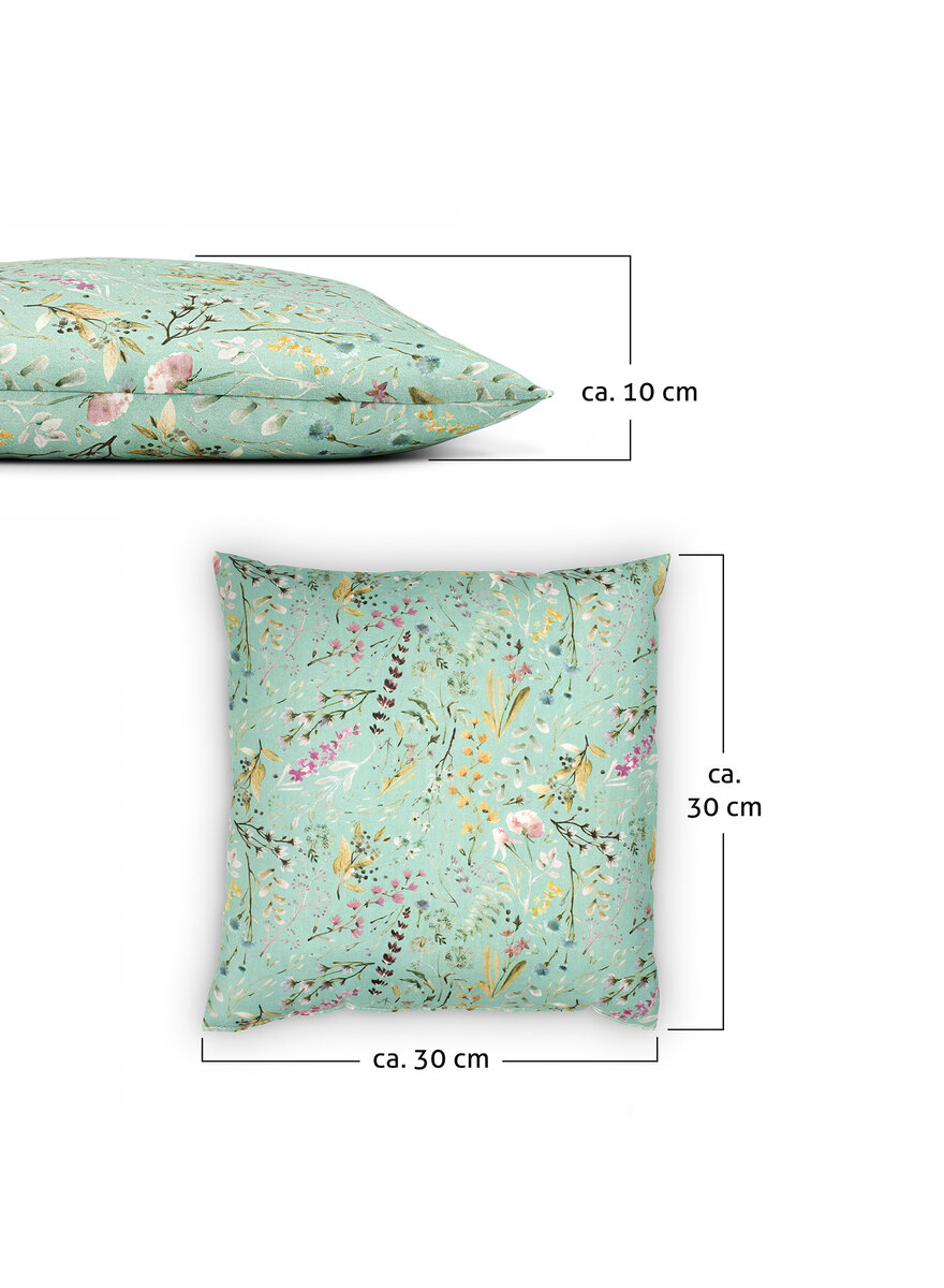 Auf diesem Bild sehen Sie das Produktbild 3 f�r LAVENDEL-KISSEN BL�TENWIESE T�RKIS 30 X 30 CM