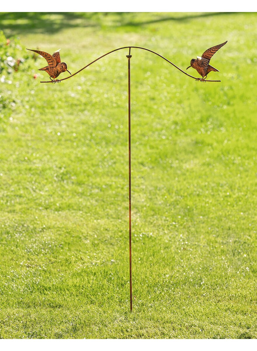Auf diesem Bild sehen Sie das Produktbild 1 f�r GARTENSTECKER VOGELWIPPE AUS METALL MIT ROSTFINISH
