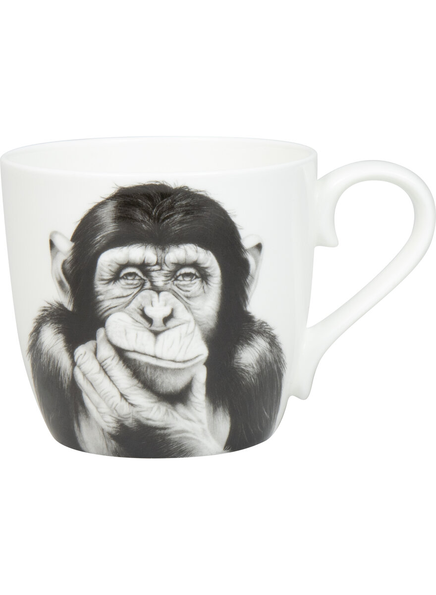 Auf diesem Bild sehen Sie das Produktbild 1 f�r PORZELLANBECHER DENKENDER AFFE
