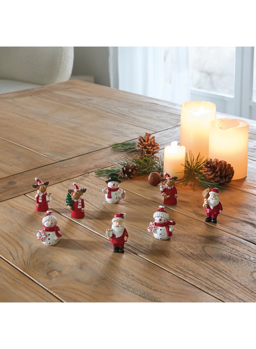 Auf diesem Bild sehen Sie das Produktbild 3 f�r WEIHNACHTS-DEKOFIGUREN 8ER-SET SCHNEEM�NNER, ELCHE UND WEIHNACHTSM�NNER