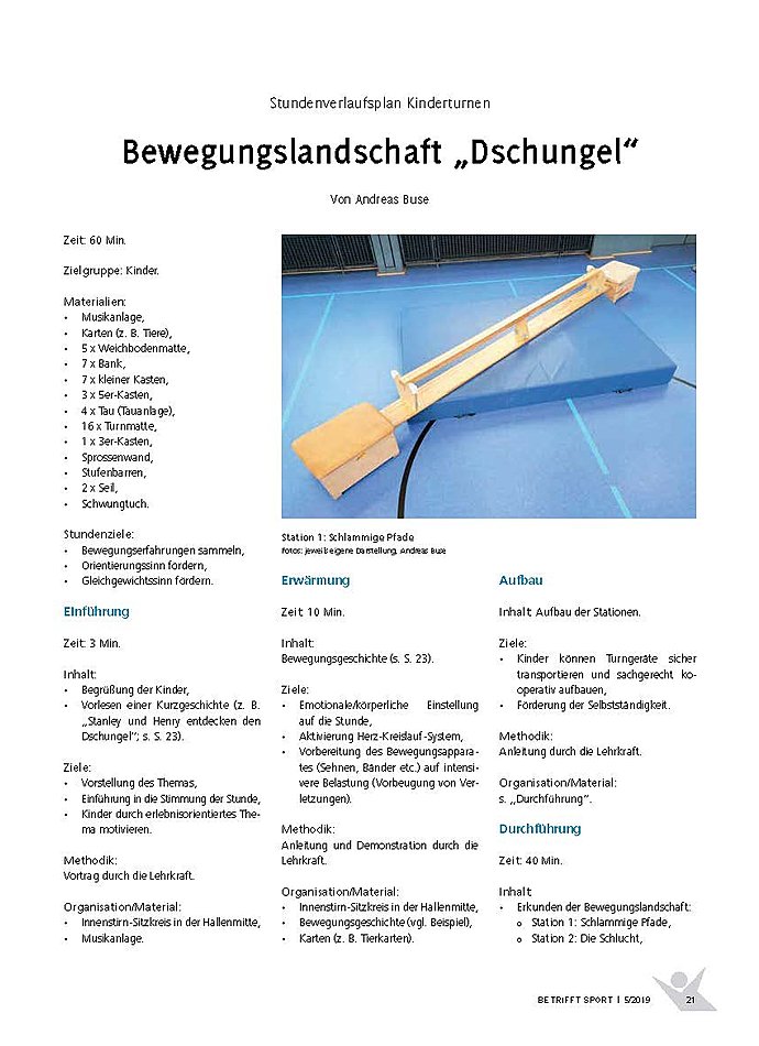 Auf diesem Bild sehen Sie das Produktbild 1 fr BEWEGUNGSLANDSCHAFT DSCHUNGEL