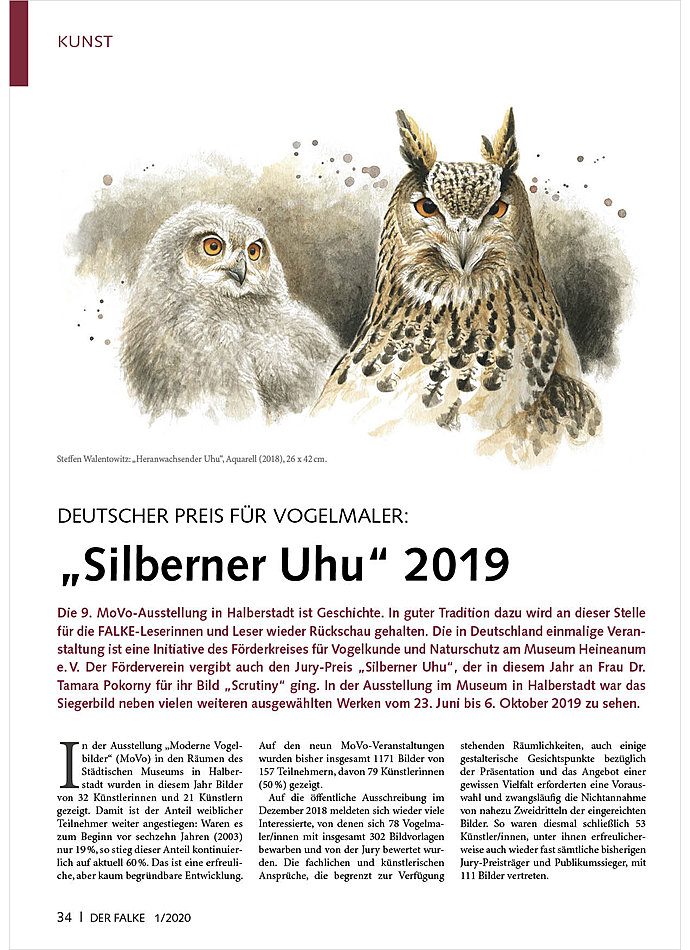 DEUTSCHER PREIS FÜR VOGELMALER SILBERNER UHU 2019