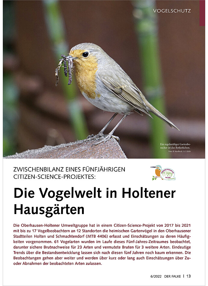 ZWISCHENBILANZ EINES 5-JHRIGE N CITIZEN-SCIENCE-PROJEKTES VO GELWELT DER HOLTENER HAUSGRTE