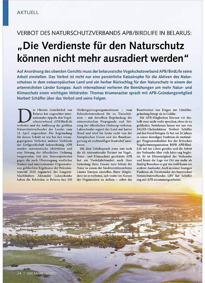 Auf diesem Bild sehen Sie das Produktbild 1 fr VERBOT DES NATURSCHUTZVERBANDS APB/BIRDLIFE IN BELARUS